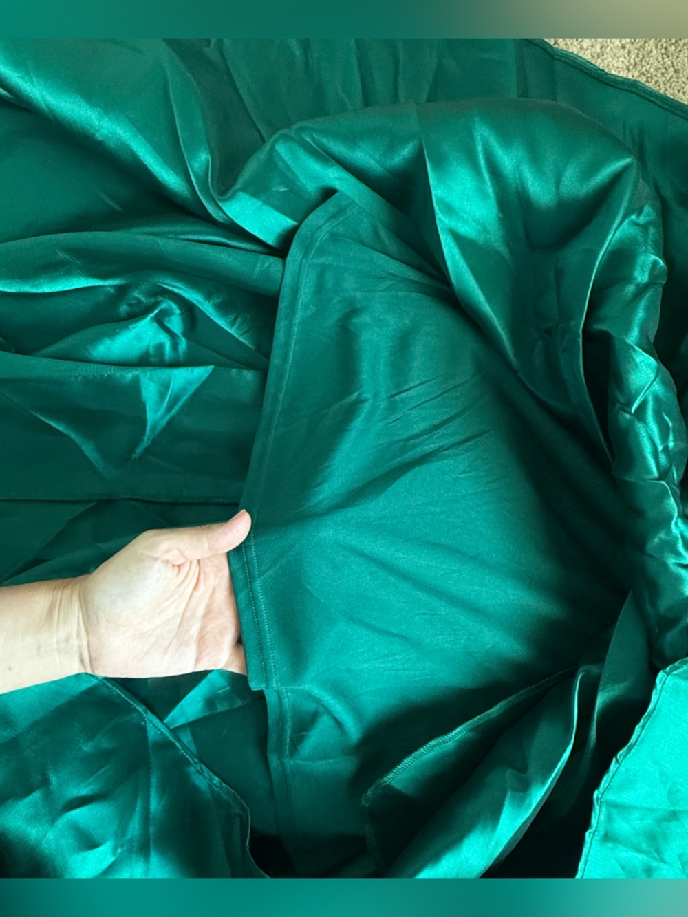 NWT Lulus Broadway Show Emerald Green High-Low Gown - Size M - Picture 7 of 7